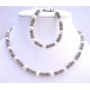 White Pearls 7mm Bridal Necklace & Bracelet w/ Bali Silver Accented