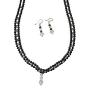 Black Pearls Necklace Handmade Bridal Jewelry w/ AB Crystals