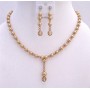 Drop Down Golden Pearls Colorado Bridal Handcrafted Crystals Jewelry
