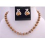 Copper Pearls Round Copper Crystals Jewelry Bridal Rondells Necklace