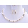 Wedding Handcrafted Ivory Pearls Silver Rondells Jewelry