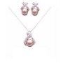 Prom Jewelry Set Champagne Pearls Pendant 10mm Necklace Set