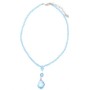 Prom Necklace Crystals Briollette Pendant Aquamarine Beads