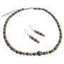 Handcrafted Pearls Bright Gold Brown Chocolate Jewelry Set
