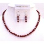Red Pearls Necklace Match Cognac Dress Wine Pearls Jewelry Wedding Set