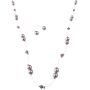 Lilac Pearls Amethyst Crystals In Silk Thread Necklace Set