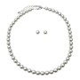 Lite Grey Pearls Necklace Set Stud Pearls Earrings 6mm Pearls Jewelry